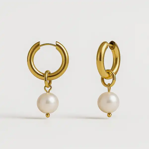 Pendientes Argolla Circular Perlas