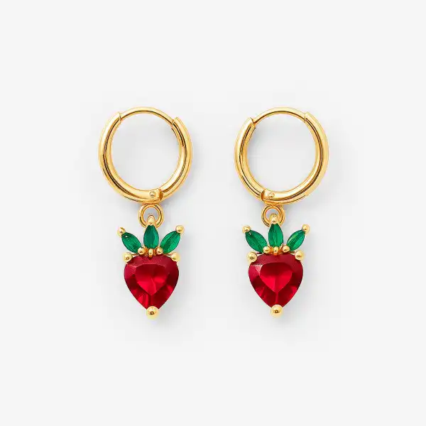 Pendientes Zirconia Fresa